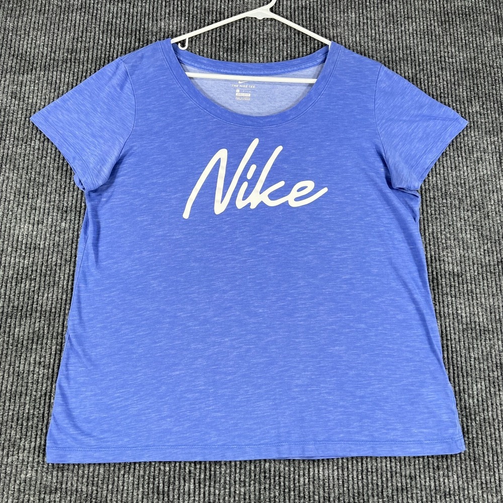 Nike Shirt Womens Large Blue Short Sleeve Dri Fit Casual Comfort Lightweight